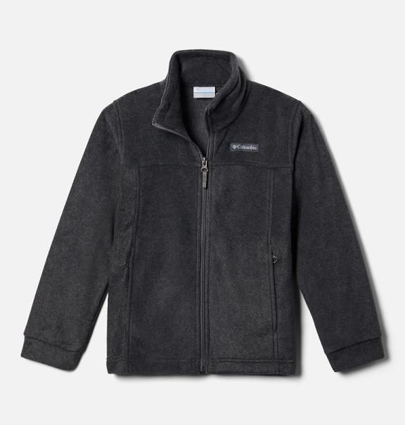 Columbia Boys Fleece Jacket UK Sale - Steens Mountain II Jackets Black Grey UK-312980